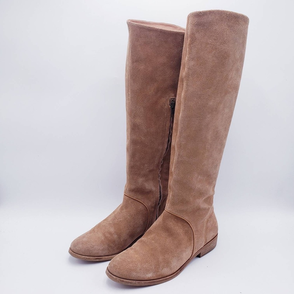 UGG Daley Tall‎ Suede Boots Tan Brown Knee High Zip Up Flat Heel Size 9.5